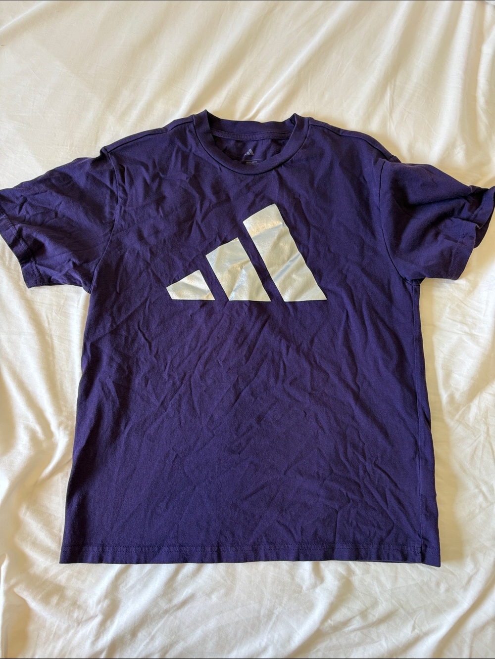 adidas Deep Purple Tee with Silver Logo